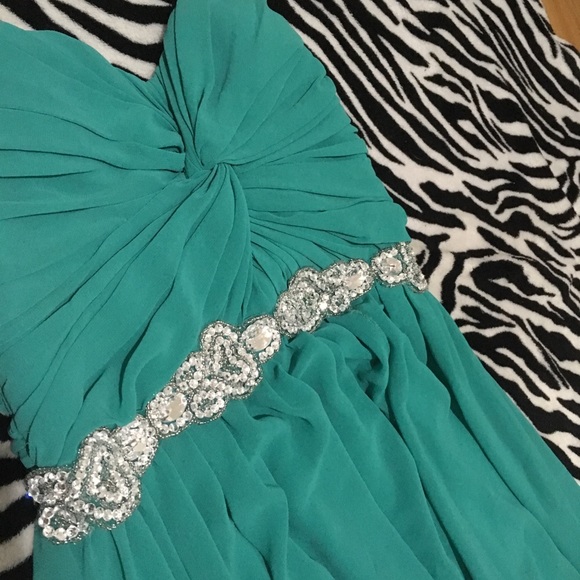 Teal High Low Dress - Picture 3 of 5